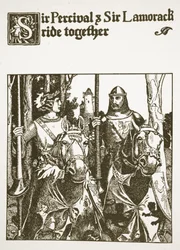 Sir Percival et Sir Lamorack chevauchent ensemble, illustration de 